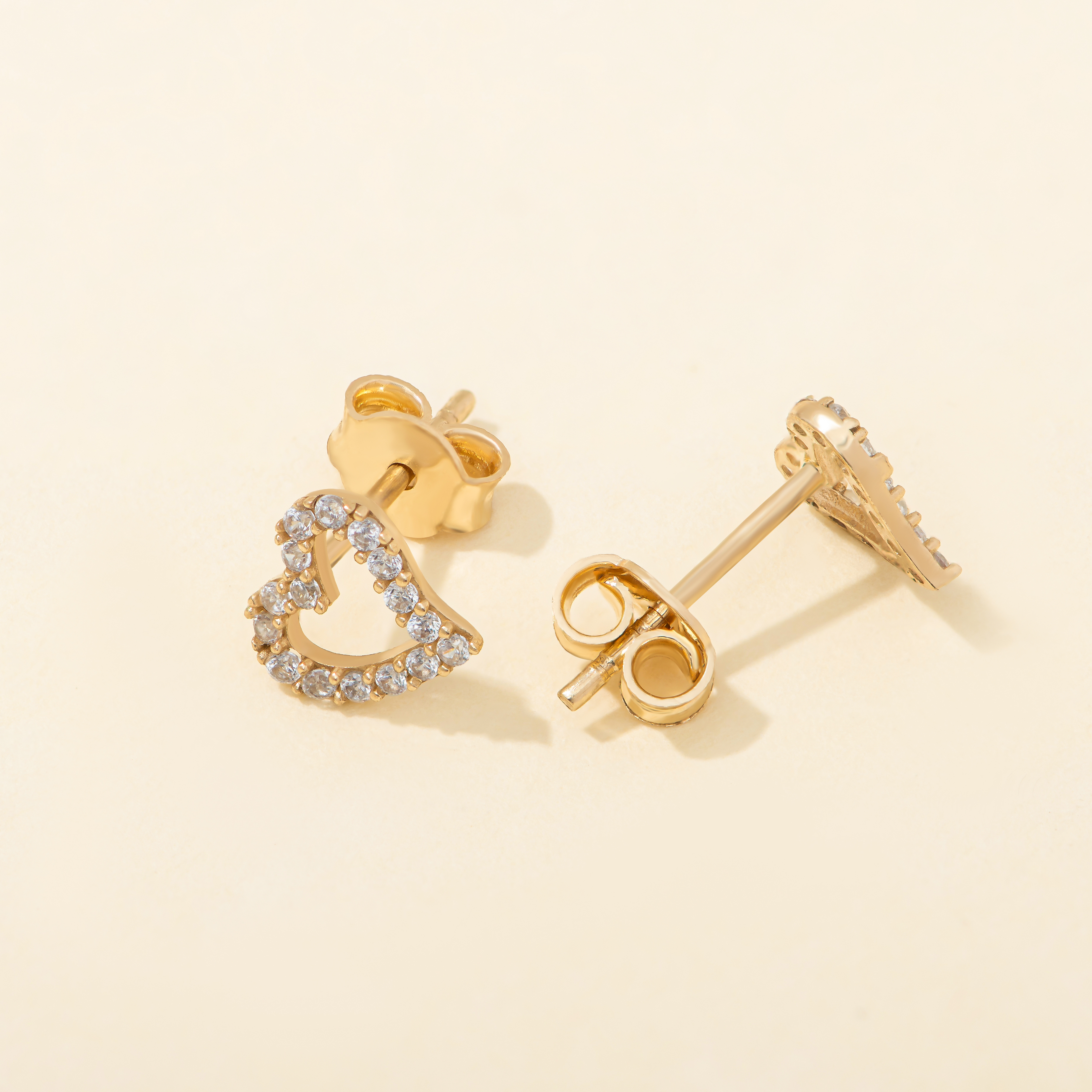 Luna Heart Studs Earrings