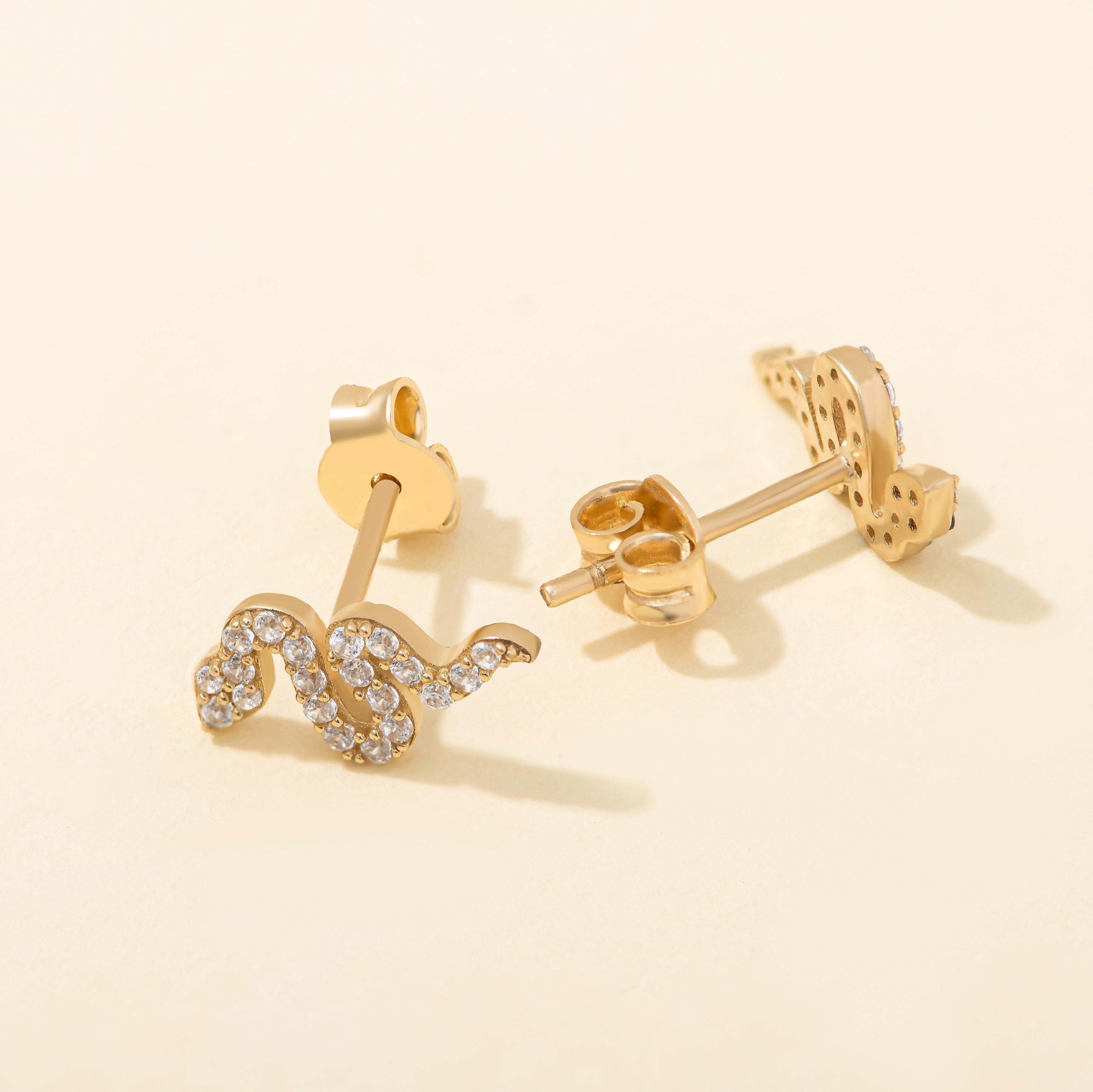 Serpent Diamond Stud Earring