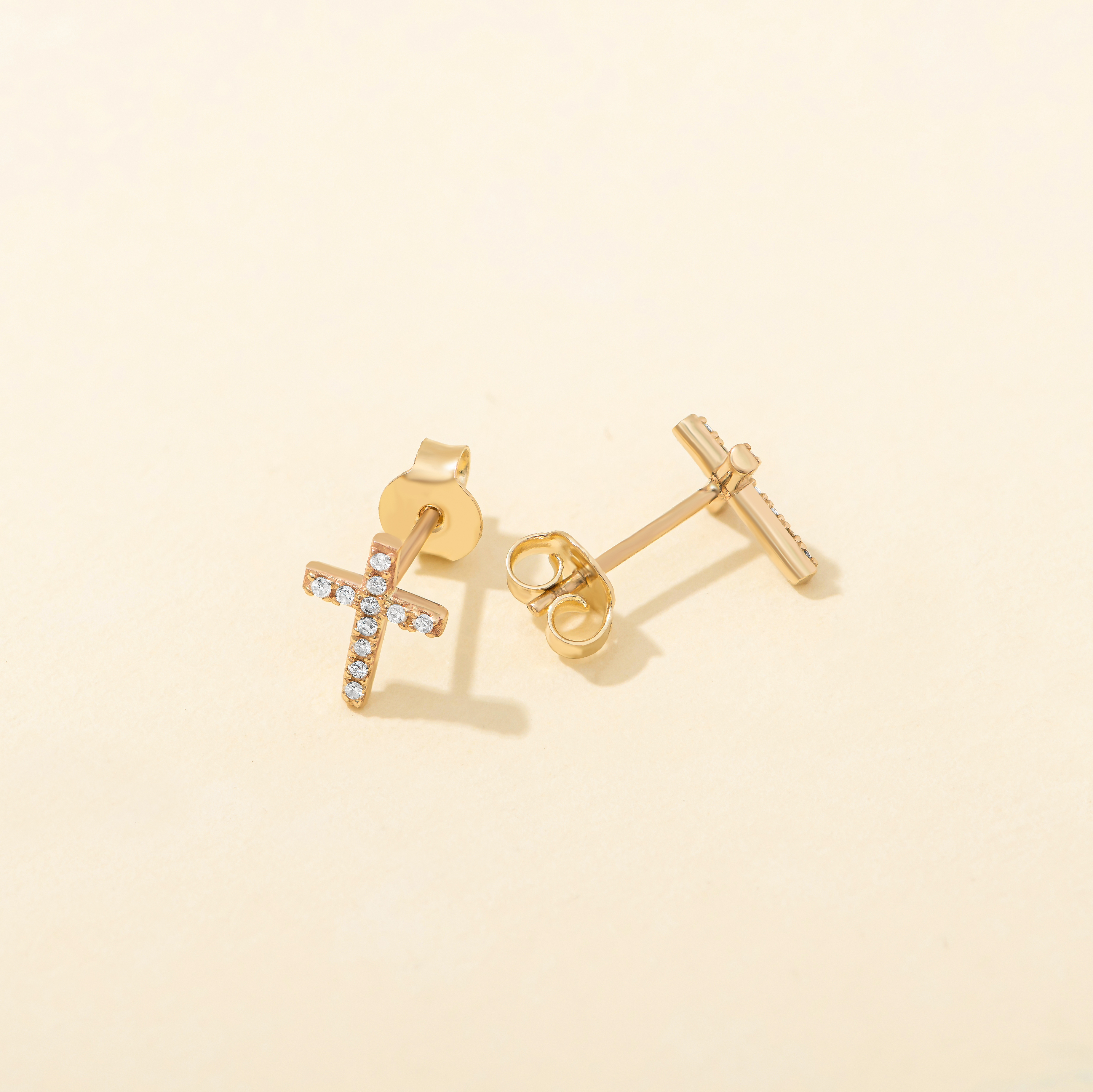 Celestia Diamond Cross Studs Earrings