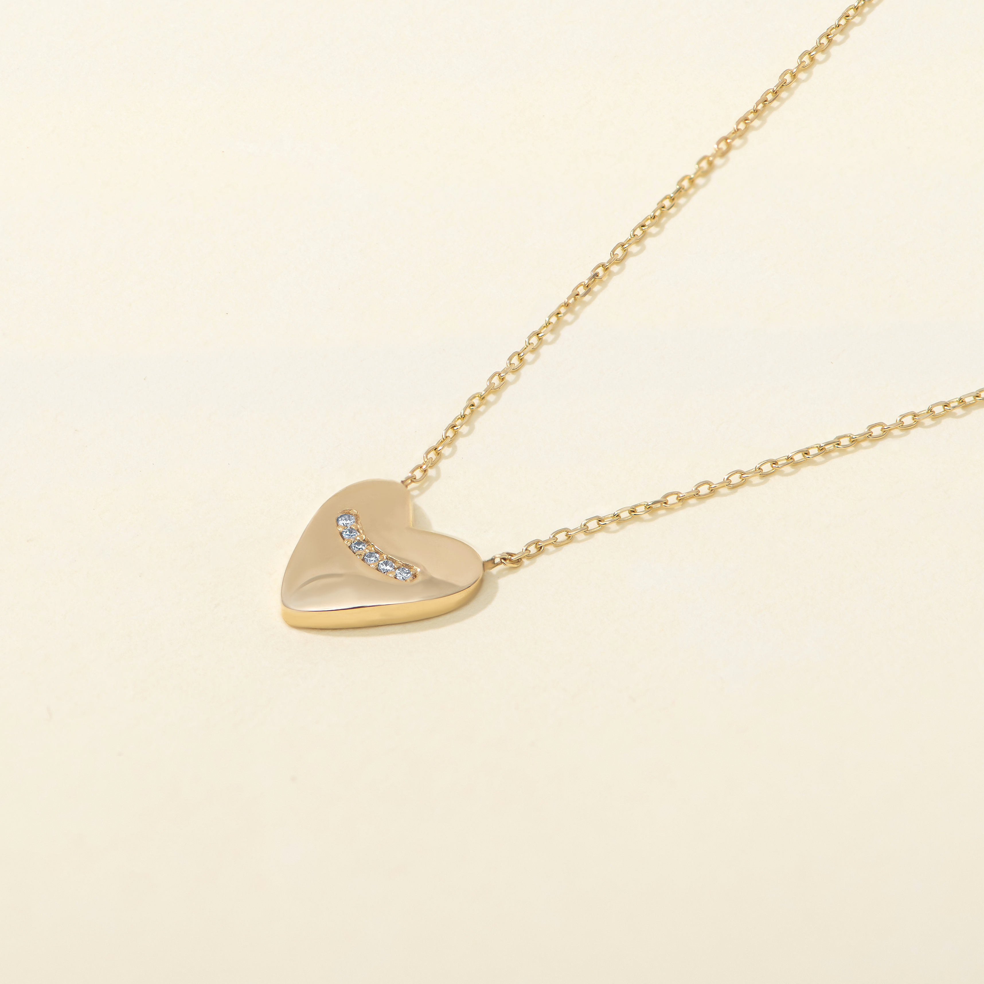 Heart Pave Diamond Necklace