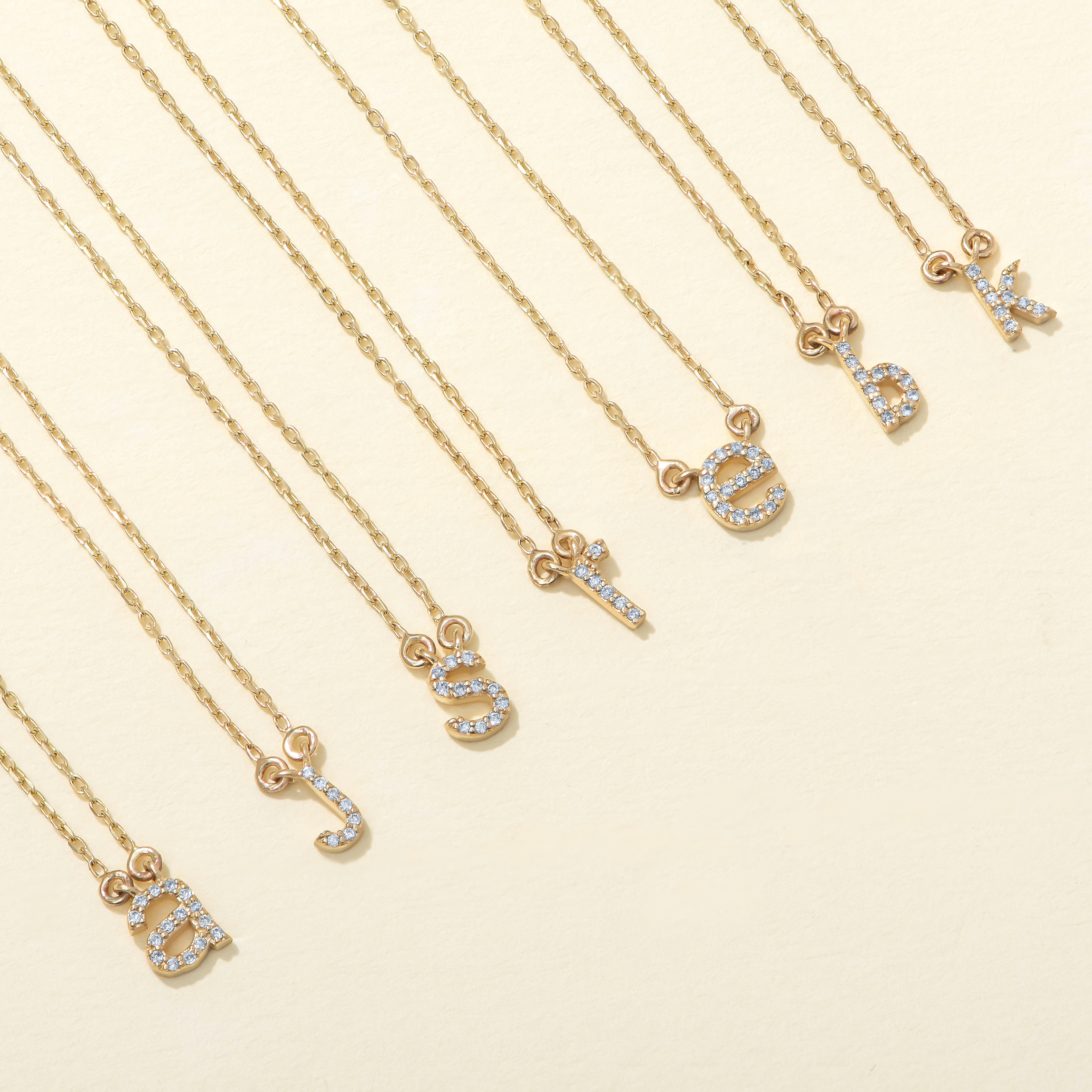 Lowercase Diamond Initial Necklace