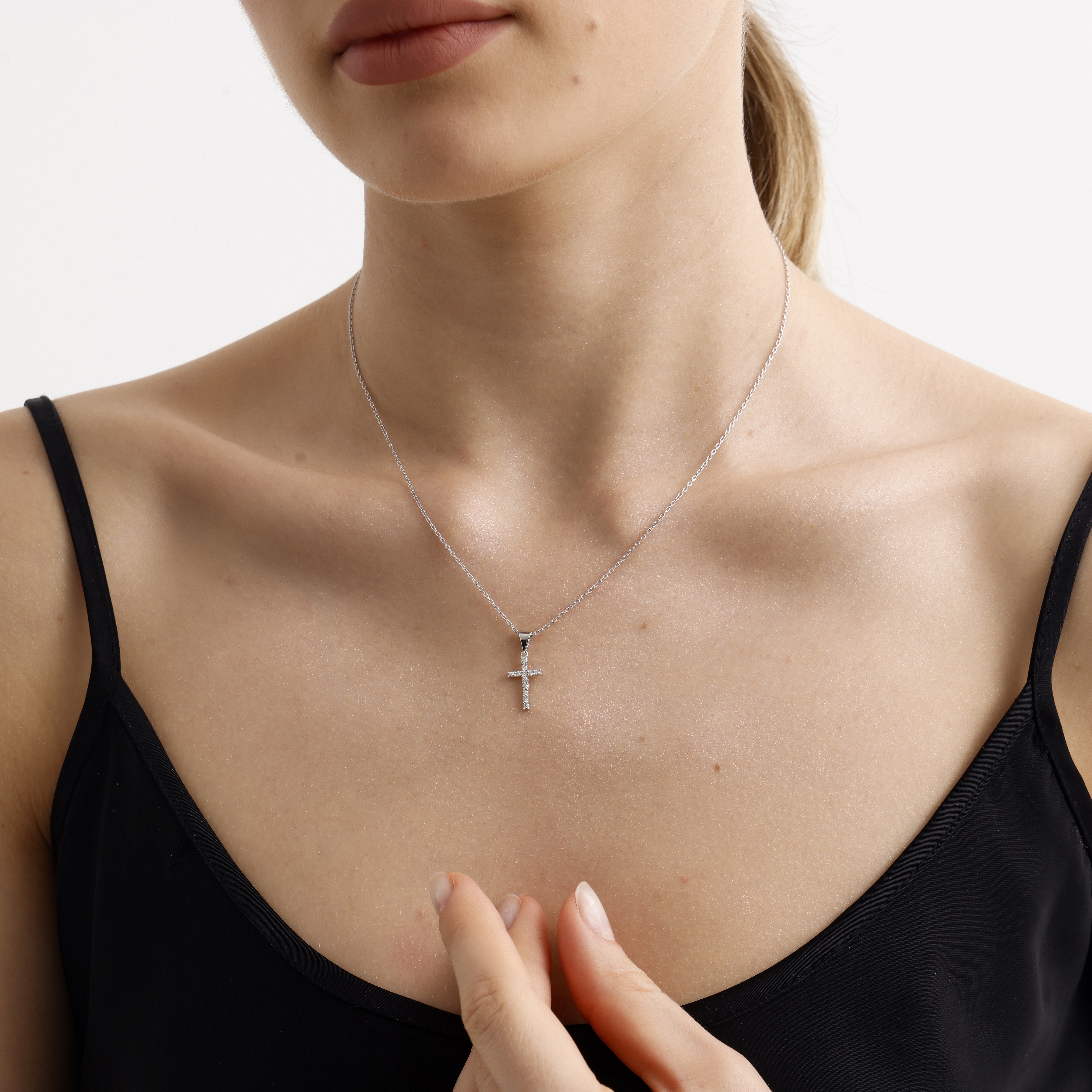 Diamond Cross Pendant Necklace