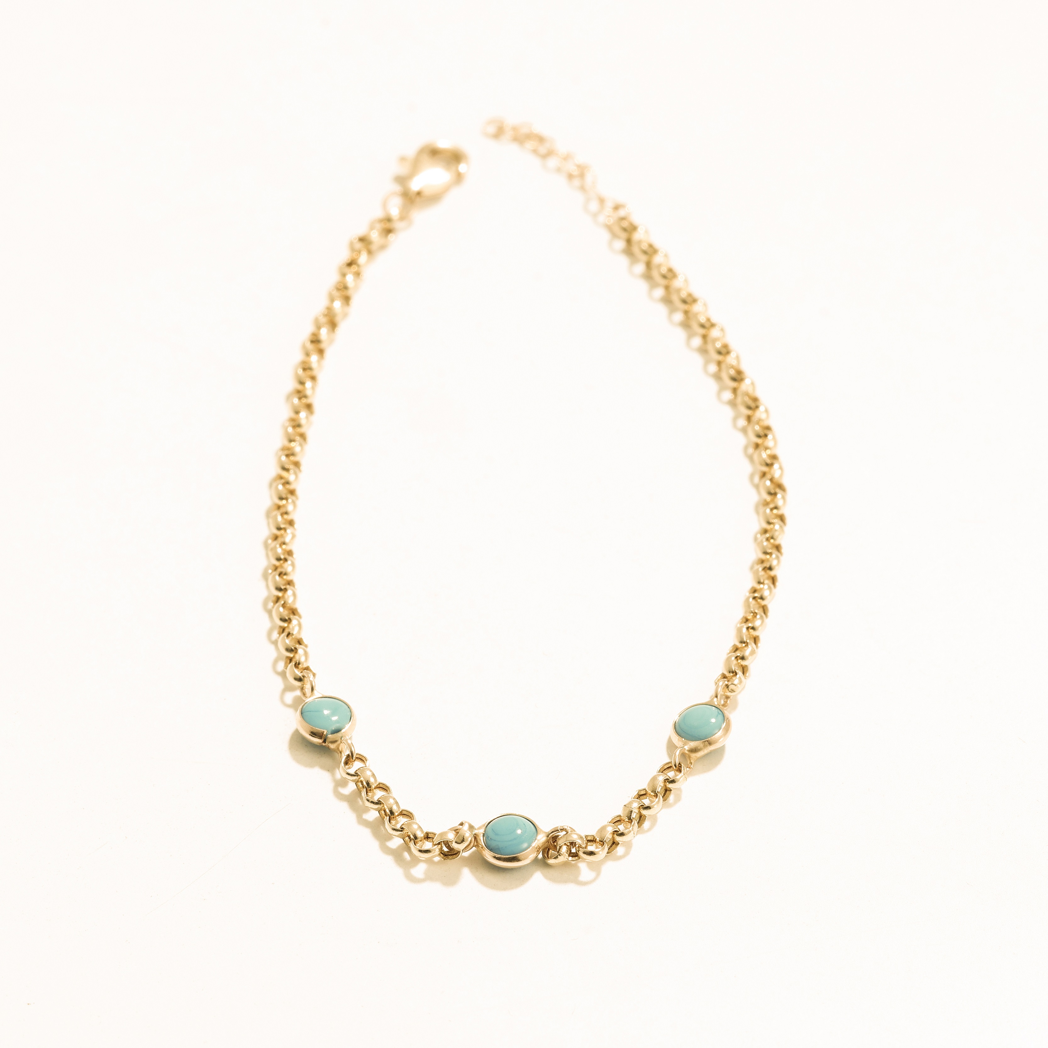 Turquoise Beaded Gold Bracelet