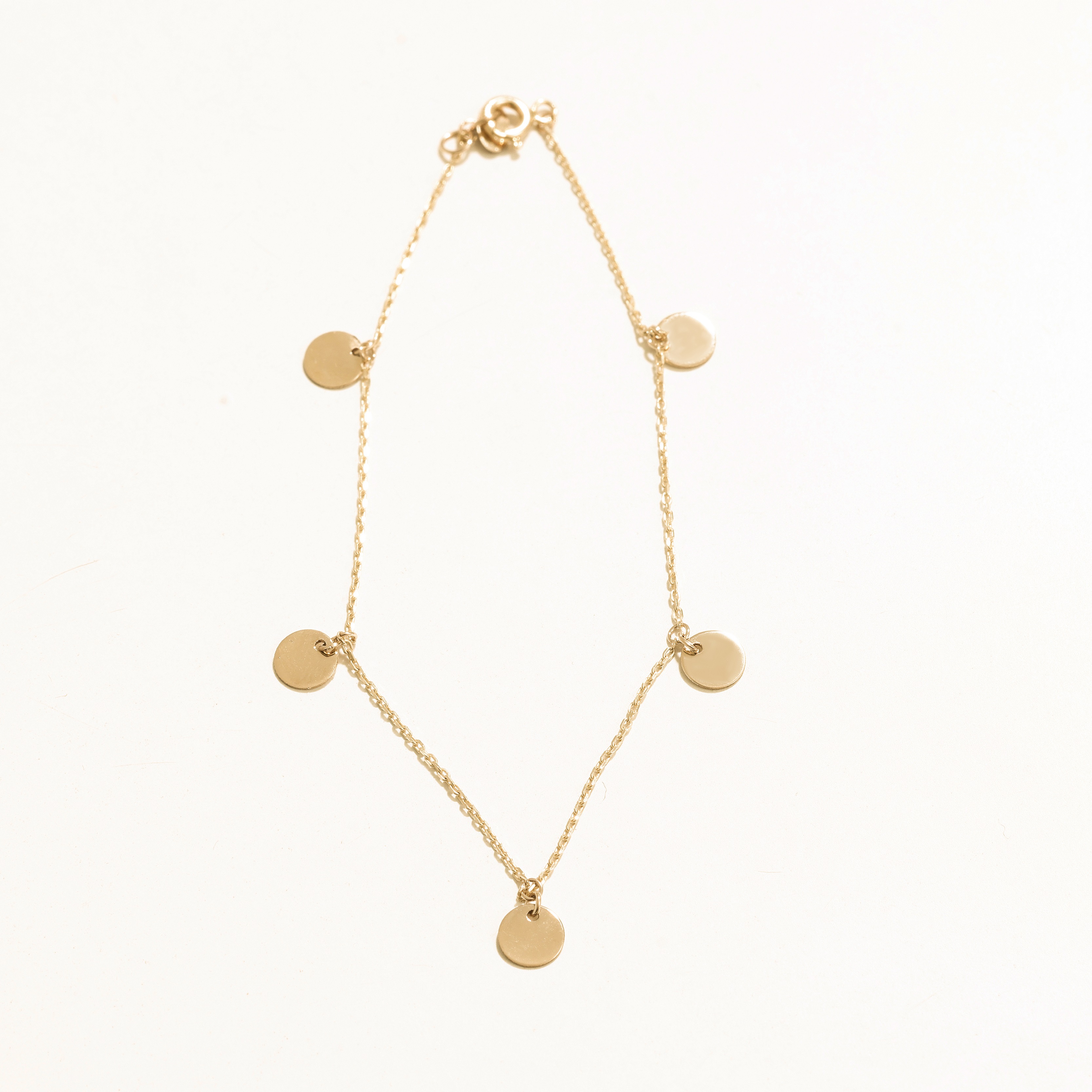 Gold Disc Charm Bracelet